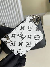 MARELLE 25 BLACK EPI GRAINED COWHIDE LEATHER