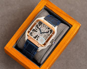 SANTOS 2 TONE GOLD STEEL SKELETON