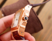 SANTOS 100XL 42MM STAINLESS STEEL LEATHER