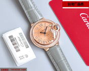BALLON BLEU 33MM ROSE GOLD GREY LEATHER