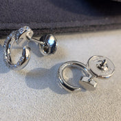 JUSTE EARRINGS 3.65MM SILVER DIAMONDS