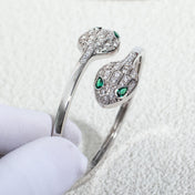 SERPENTI BRACELET SILVER DIAMOND DOUBLE SNAKE