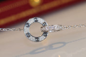 LOVE DOUBLE RING DIAMOND NECKLACE