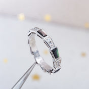 SERPENTI RING SILVER  DIAMOND BLACK MOP 3MM