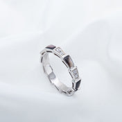 SERPENTI RING SILVER  DIAMOND BLACK MOP 3MM