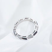 SERPENTI RING SILVER  DIAMOND BLACK MOP 3MM