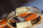 H LOCK BROWN BRACELET 12MM