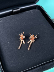 KNOT EARRINGS PINK GOLD DIAMOND