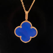 CLOVER PINK GOLD TURQUOISE NECKLACE