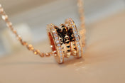 ZERO 1 ROCK PEDANT PINK GOLD NECKLACE