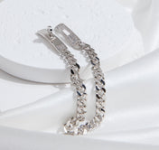 KELLY CHAIN SILVER DIAMOND BRACELET