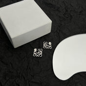 PAVED ANAGRAM MINI SILVER EARRINGS