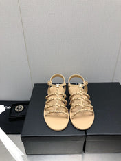 SANDALS BEIGE LAMBSKIN 01