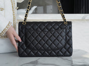 FLAP BAG JUMBO 30CM GOLD HARDWARE BLACK CAVIAR
