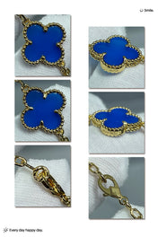 CLOVER 20 MOTIF AGATE 86CM NECKLACE