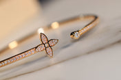 LV IDYLLE GOLD OPEN BRACELET DIAMOND PAVED