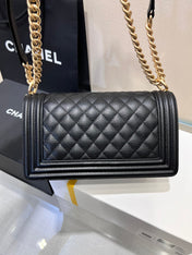 BOY BAG MEDIUM 25 BLACK CAVIAR GOLD HARDWARE