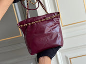 CC HOBO BAG 22 BURGUNDY LAMBSKIN GOLD HARDWARE 20CM