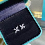 VICTORIA SILVER DIAMOND STUD MINI EARRINGS