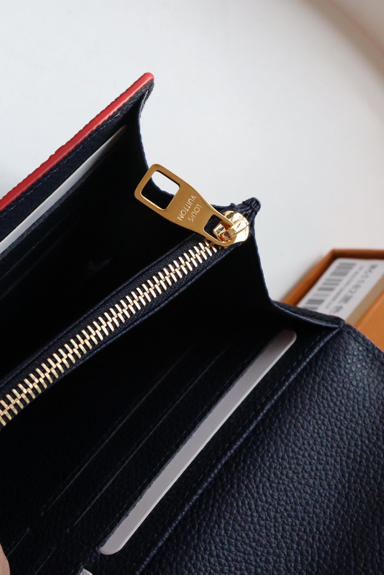 LV SARAH WALLET MONOGRAM EMPREINTE LEATHER 19CM DARK BLUE RED