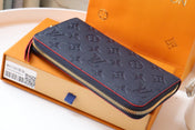 LV ZIPPY WALLET LONG PURSE BLUE RED EMPREINTE LEATHER
