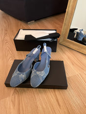 high slingbacks light blue denim