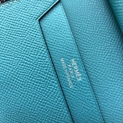 BEARN COMPACT WALLET 12 IN TEAL BLUE EPSOM LEATHER