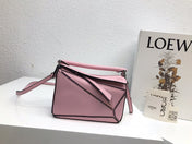 LOE MINI 18 PUZZLE BAG IN BRIGHT PINK CALFSKIN