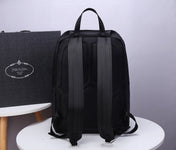 PRA BACKPACK 39 IN BLACK RE-NYLON AND SAFFIANO LEATHER