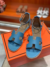 SANTORINI SANDAL CERULEAN CALFSKIN