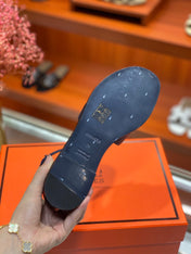 SANTORINI SANDAL NAVY CALFSKIN