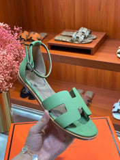 SANTORINI SANDAL COOL GREEN CALFSKIN