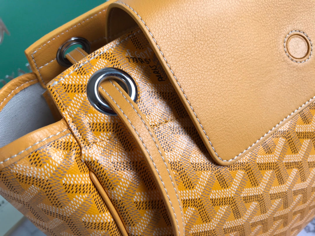 GOYA 26S ROUETTE PM TOTE BAG 30MM IN CARAMEL BROWN CANVAS AND CALFSKIN