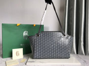 GOYA 26S ROUETTE PM TOTE BAG 30MM IN GRAY CANVAS AND CALFSKIN