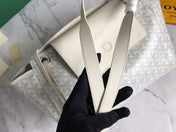 GOYA 26S ROUETTE PM TOTE BAG 30MM IN IVORY WHITE CANVAS AND CALFSKIN