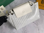 GOYA 26S ROUETTE PM TOTE BAG 30MM IN IVORY WHITE CANVAS AND CALFSKIN