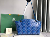 GOYA 26S ROUETTE PM TOTE BAG 30MM IN BLUE CANVAS AND CALFSKIN