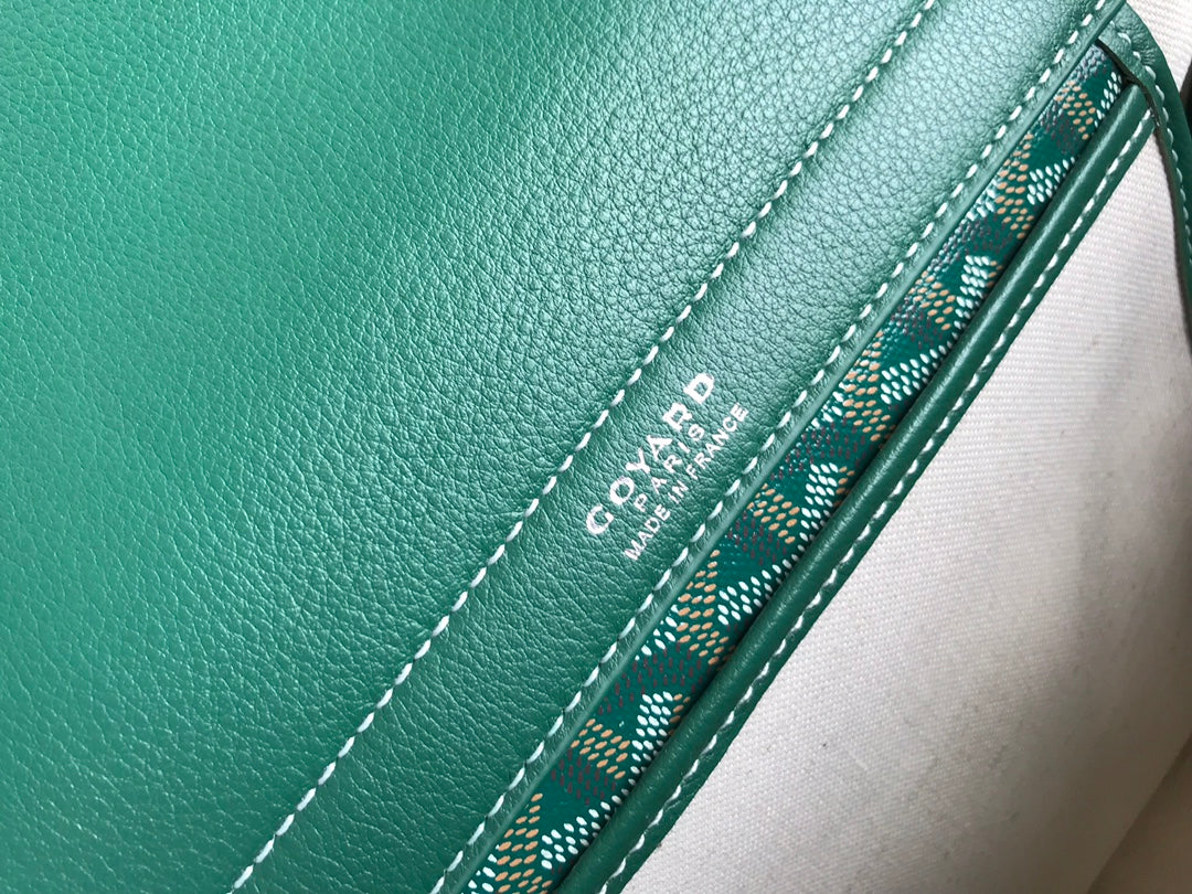 GOYA 26S ROUETTE PM TOTE BAG 30MM IN DARK GREEN CANVAS AND CALFSKIN