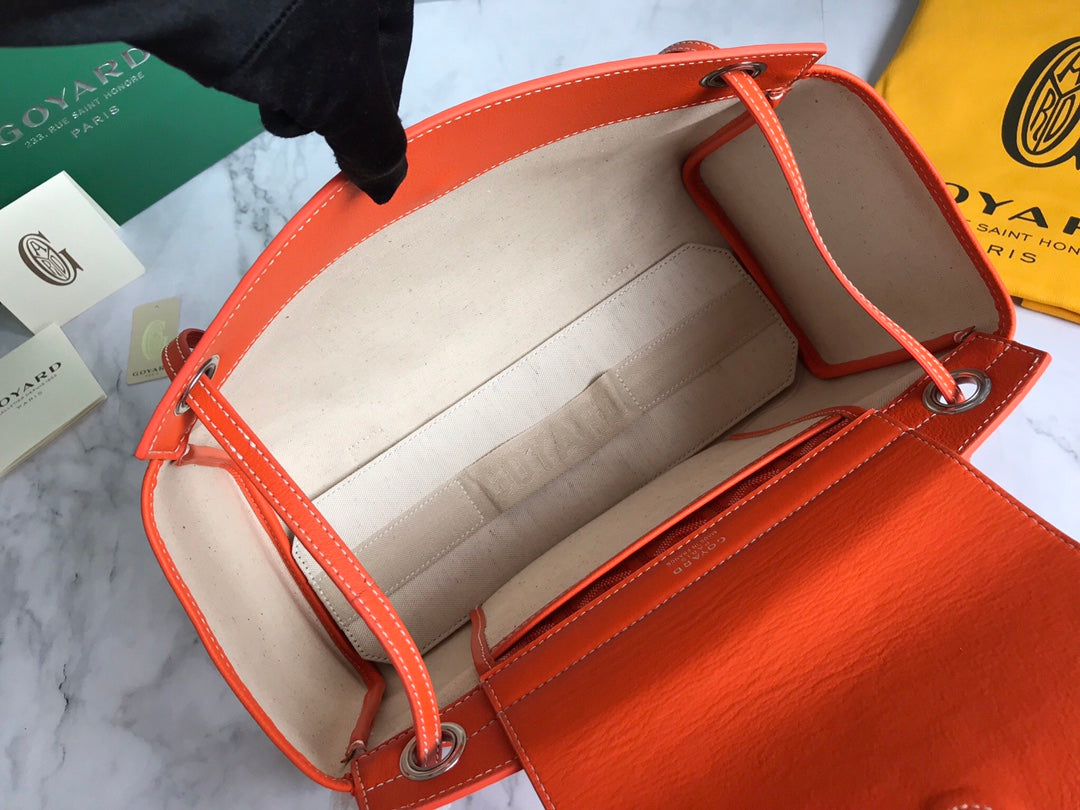 GOYA 26S ROUETTE PM TOTE BAG 30MM IN ORANGE CANVAS AND CALFSKIN