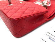 FLAP BAG MEDIUM 25CM RED CAVIAR SILVER HARDWARE