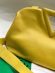 TRIANGLE HANDLE BAG 31 IN DANDELION YELLOW LAMBSKIN