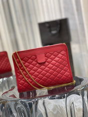 VICTOIRE 25 RED LAMBSKIN GOLD HARDWARE