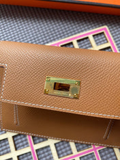 HM Kelly Pocket 13.5 Tan Epsom Ghw