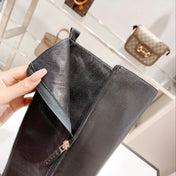 GG CLASSIC KNEE HIGH BOOTS IN BLACK IMPORTED CALFSKIN