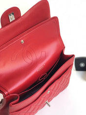 FLAP BAG JUMBO 30CM RED CAVIAR SILVER HARDWARE
