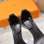 PREMIERE 70 SANDAL IN BLACK SUEDE WITH RHINSTONES