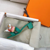 0asis Sandal Epsom Calfskin Teal Blue