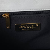CC MEDIUM 26 FLAP BAG IN WHITE LAMBSKIN