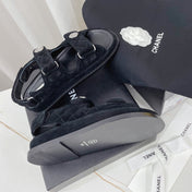 CHANEL 26S SANDALS IN BLACK SUEDE