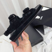 CHANEL 26S SANDALS IN BLACK SUEDE